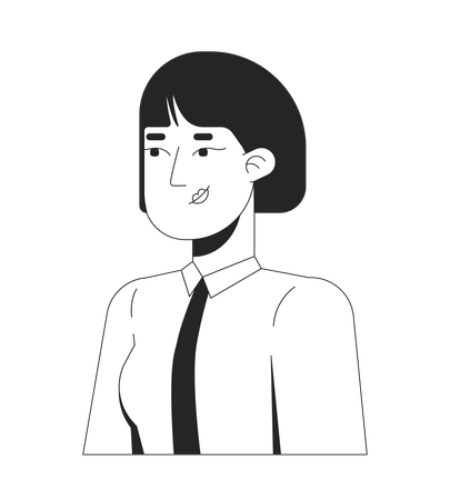 Young asian female professional with short dark hair  Illustration