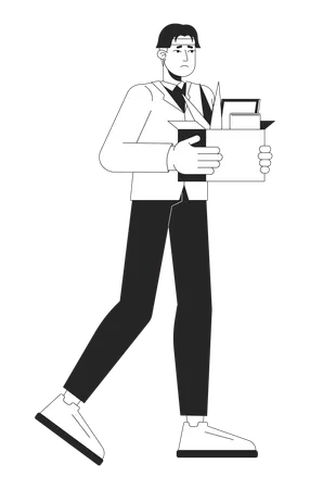 Young asian man getting unemployed  Illustration