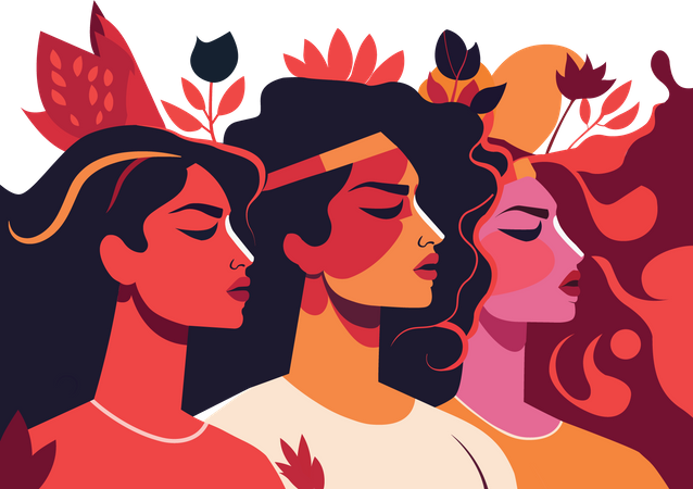 Young Beautiful Women  Illustration