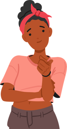 Young Black Woman Pointing Directly At Viewer With Her Index Finger  Illustration