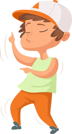 Young boy dancing  Illustration