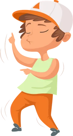 Young boy dancing in party  Illustration