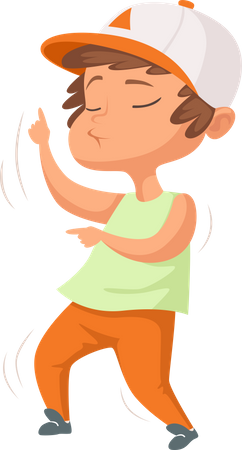 Young boy dancing in party  Illustration