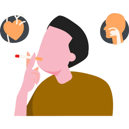 The Boy Is Smoking Illustration