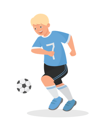 Young boy playing football  Illustration