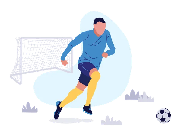 Young boy playing football  Illustration