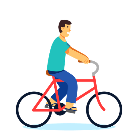 Young boy riding cycle  Illustration