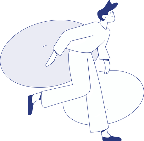 Young Boy running  Illustration