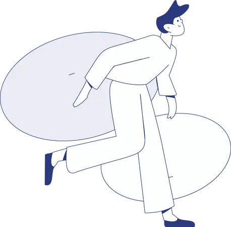 Young Boy running  Illustration