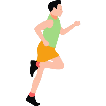 The Boy Is Running For Exercise Illustration