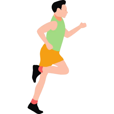 Young boy running for exercise  Illustration