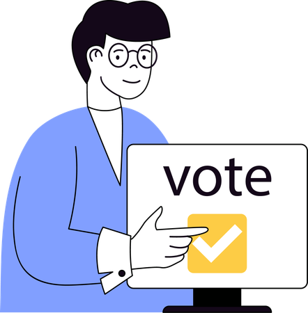 Young boy showing vote done  Illustration