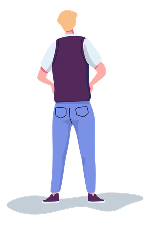 Young Boy Standing  Illustration