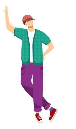 Young boy standing in stylish pose  Illustration