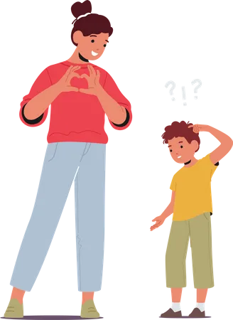 Young Boy Struggles With Understanding Emotions A Common Symptom Of Autism Difficulty Reading Facial Expressions And Social Cues Can Be Challenging For Characters Cartoon People Vector Illustration Illustration