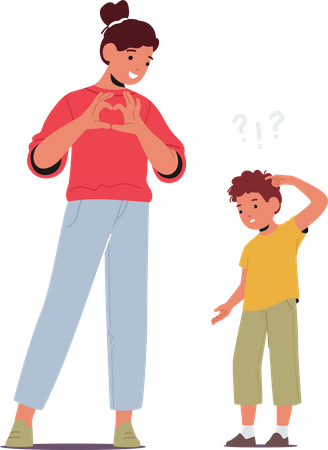Young Boy Struggles With Understanding Emotions  Illustration