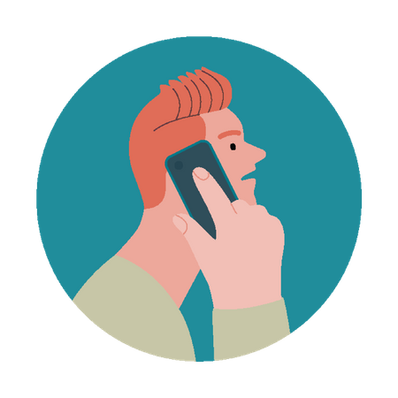 Young boy talking on phone  Illustration