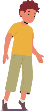 Young Boy Tiptoeing May Exhibit Symptom Of Autism  Illustration