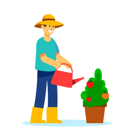 Boy Do Eco Friendly Activity Flat Vector Illustration Illustration