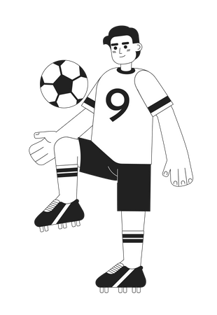 Young brazilian footballer kicking soccer ball  Illustration