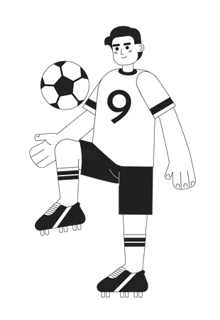 Young brazilian footballer kicking soccer ball  Illustration