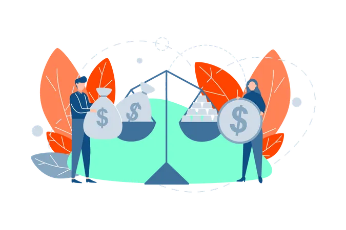 Young business people counting money  Illustration