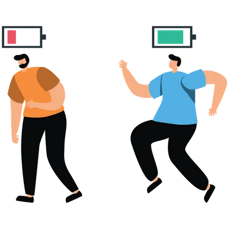 Young business people with energy levels  Illustration
