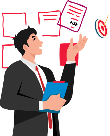 Young businessman He successfully negotiates with partners  Illustration