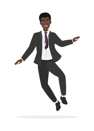 Young businessman jumping  Illustration