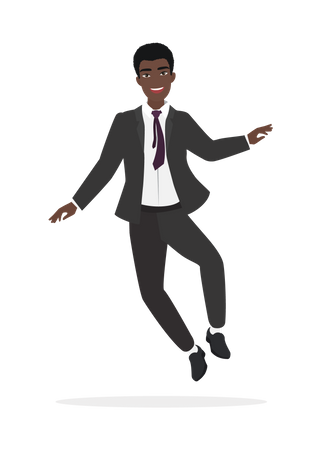 Young businessman jumping  Illustration