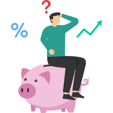 Money Question Where To Invest Pay Off Debt Or Invest For Profit The Concept Of Financial Choice Or Alternative For Making A Decision Businessman Sitting On A Coin And Thinking About Investment Illustration