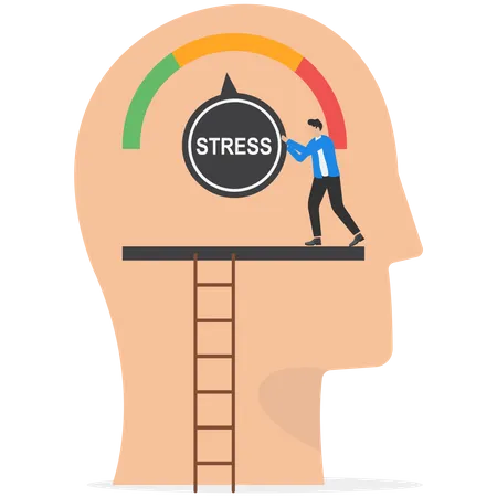 Relieve Stress Concept Stress Levels Are Reduced Tired Of Frustration Emotional Overload Illustration