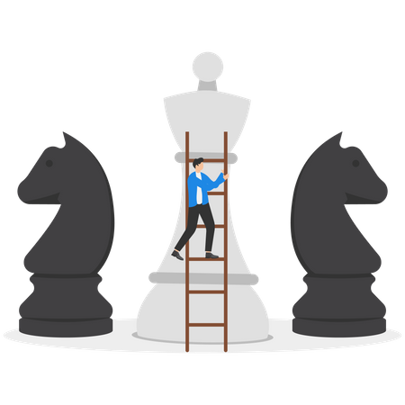 Young businessman using business strategies for business growth  일러스트레이션