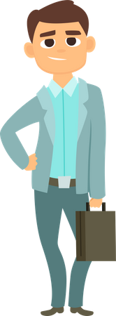 Young businessman with bag Illustration