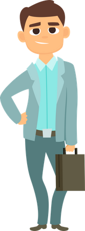 Young businessman with bag  Illustration