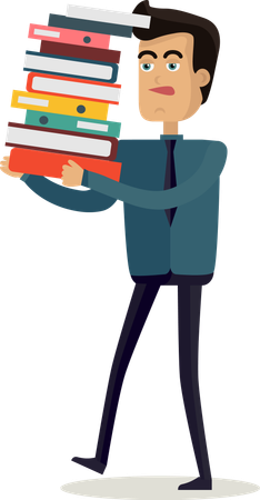 Young Businessman with Documents  Illustration