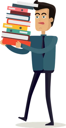 Young Businessman with Documents  Illustration