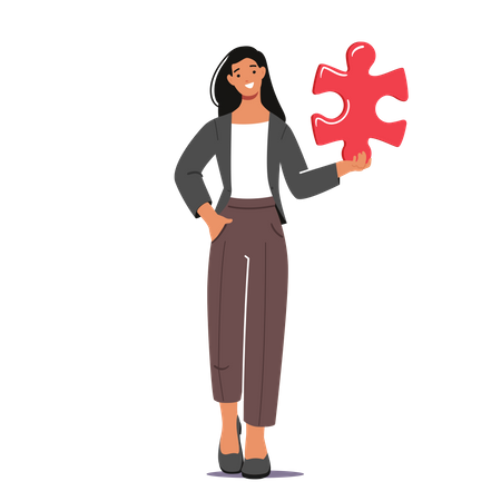 Young Businesswoman With Creative Thinking  Illustration