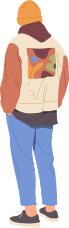 Young casual hipster guy standing  Illustration