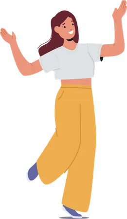 Young cheerful woman feeling carefree  Illustration