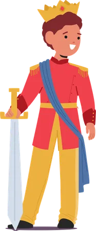 Young Child Character Dressed As Prince  Illustration