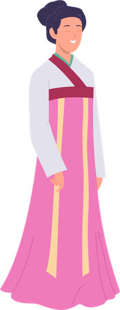 Young Chinese woman dressed in fashion  Illustration