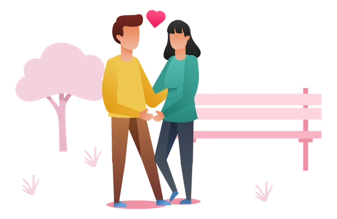 Young Couple  Illustration