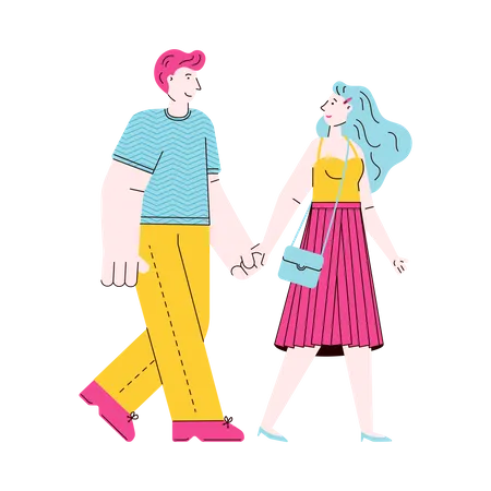 Young couple Illustration