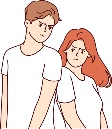 Young couple angry while standing together  Illustration