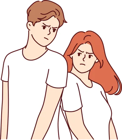 Young couple angry while standing together  Illustration