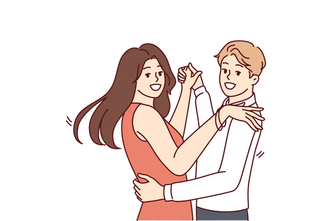 Young couple doing dance  Illustration