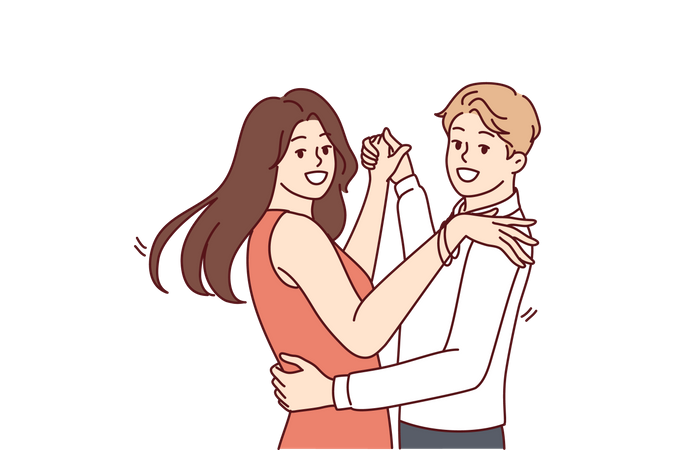 Young couple doing dance  Illustration