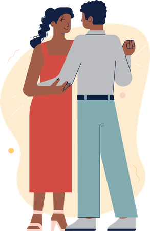 Young couple doing dancing  Illustration