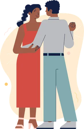 Young couple doing dancing  Illustration